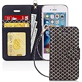 FYY Wallet Phone Case for iPhone 5/5s/SE (1st gen-2016), [Kickstand Feature] Luxury PU Leather Flip Case Protective Cover wit