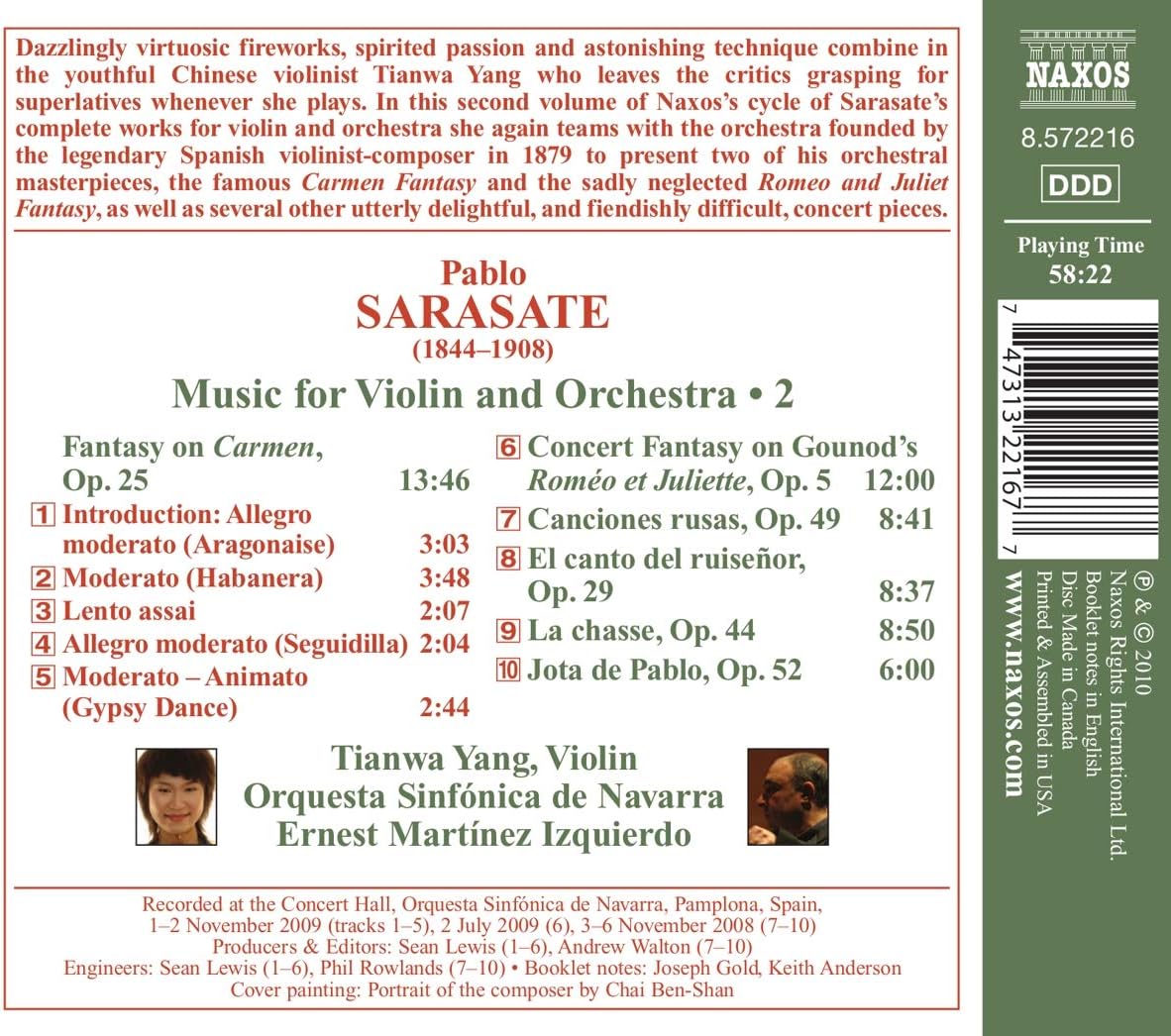Sarasate: Works For Violin and Orchestra Vol. 2 - Image 3