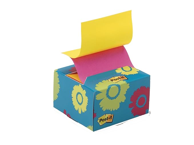 Postit Popup Notes with Daisy Design Desk Grip Dispenser