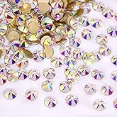 Rhinestones 16 Cut Non Hotfix Flatback Rhinestones for Crafts Glass Nail Rhinestones Nail Gems Crystals Rhinestones for Makeup Clothes Shoes Decoration DIY(SS10,1440pcs,Crystals AB)
