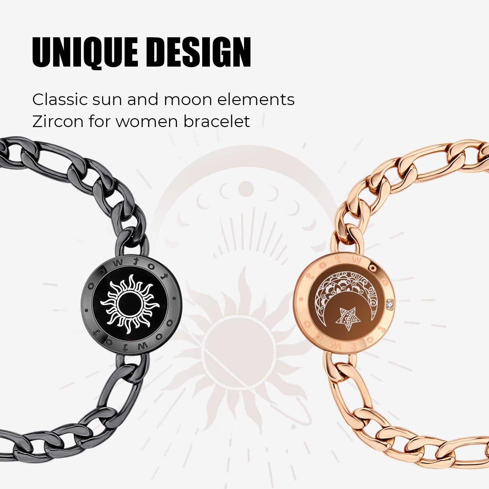 Touch Bracelet For Couples Touch Bracelets For Long Distance Couples -  Bluetooth Vibration Love Bracelets, Sun & Moon Design | Gifts For Boyfriend  Girlfriend Couples Bracelets
