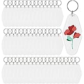 Yoption Blank Motel Keychain Bulk with Key Rings, Hotel Keychains Key Tag for Vinyl DIY Crafts