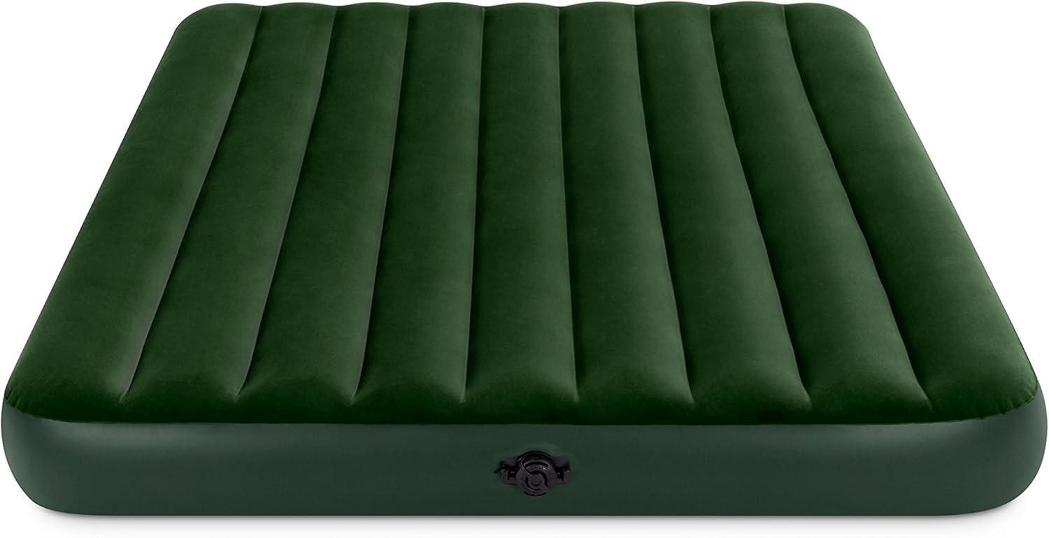 Intex Prestige Downy Airbed Kit with Hand Held Battery Pump, Queen: Sports & Outdoors
