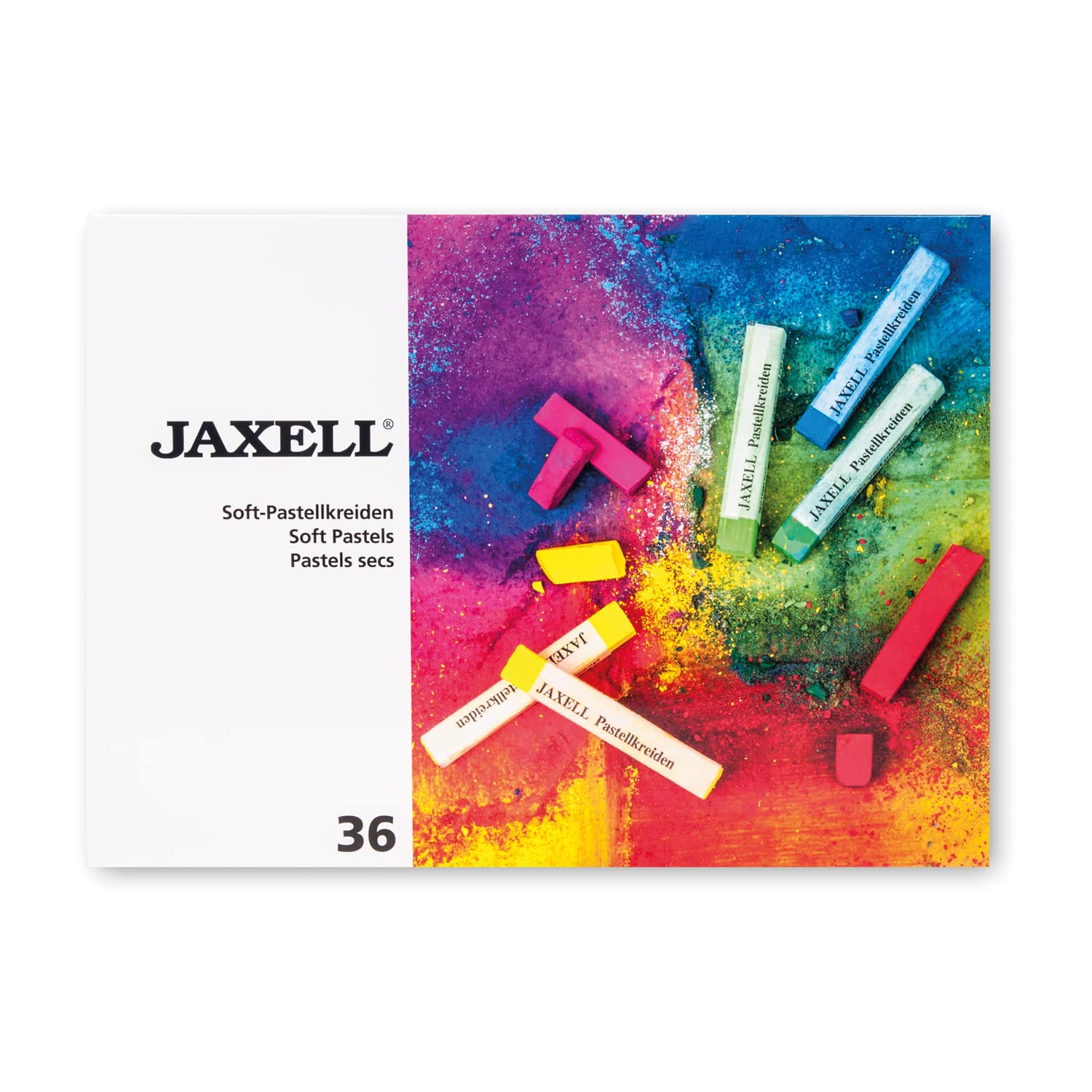 Honsell 47650 Jaxell Pastel Chalk, Square Shape, for Flat and Precise Working, Rich Non-fading Colours, Ideal for Artists, Amateur Painters, Children, Schools