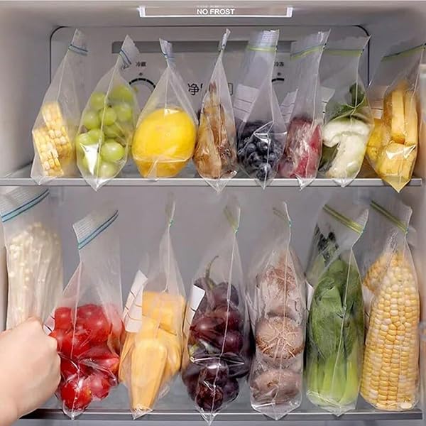 28 PCS GALLON STORAGE BAGS 10.5X11 IN FREEZER BAGS DOUBLE ZIPPER REUSABLE SANDWICH BAGS ZIP BAG FOR FOOD STORAGE FRUIT NUTS CAKES COOKIES SNACK MEAL PREP CONTAINERS
