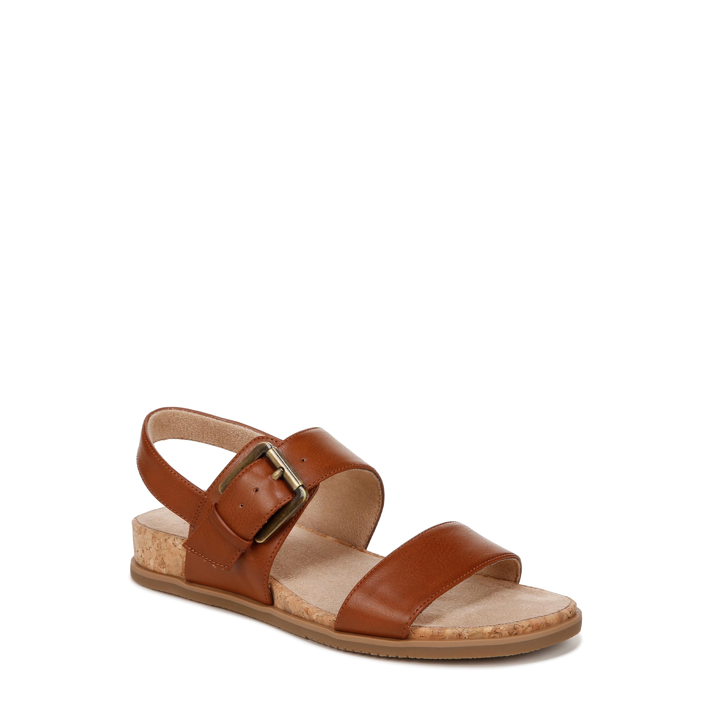 Naturalizer SOUL Womens Cindi-Sling Slingback Flat Sandals Brown 7.5 W