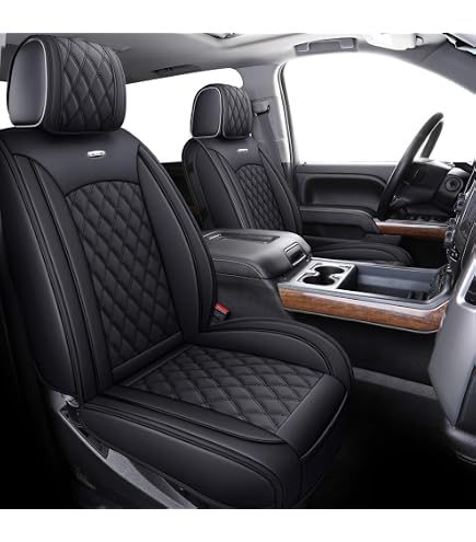 Full Set Leather Seat Covers For 07-14 Chevy/GMC Trucks & SUVs (Driver & Passenger)