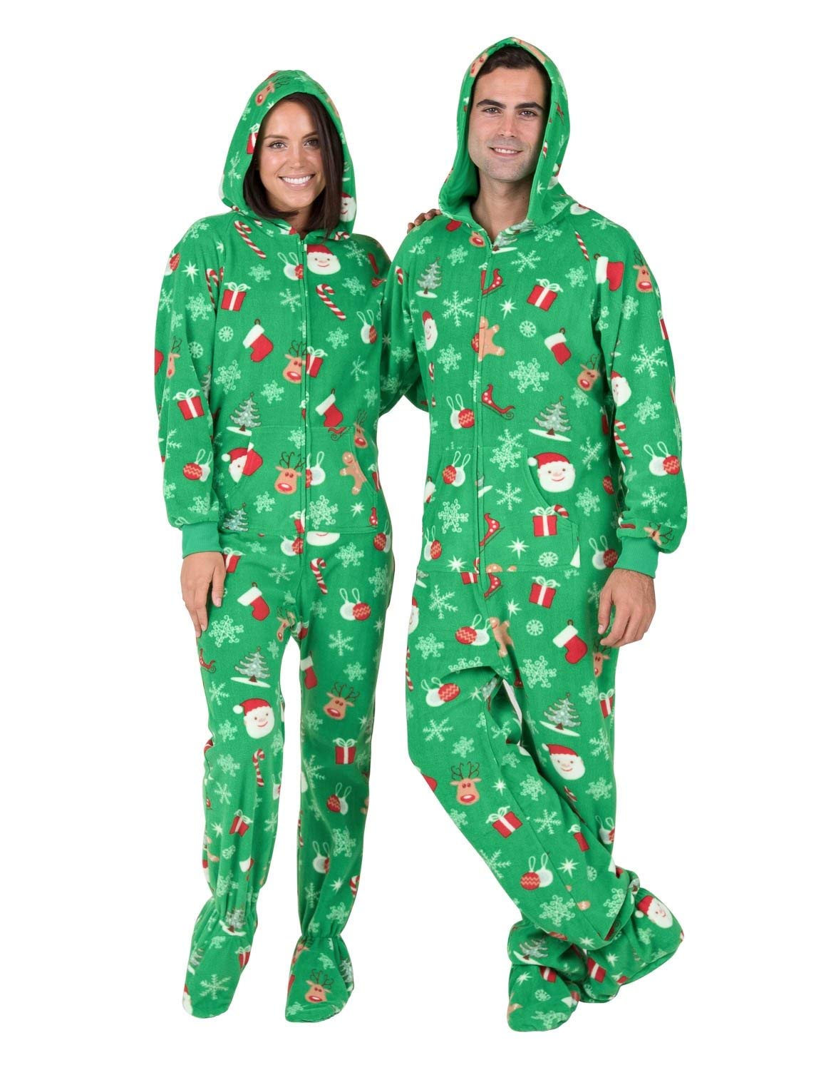 Adult Fleece Hoodie Drop Seat Onesie One Piece Pajama Jumpsuits