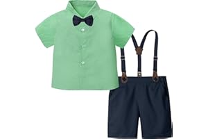 A&J DESIGN Baby Boys Gentleman Suit, 2Pcs Outfit Shirt & Pants
