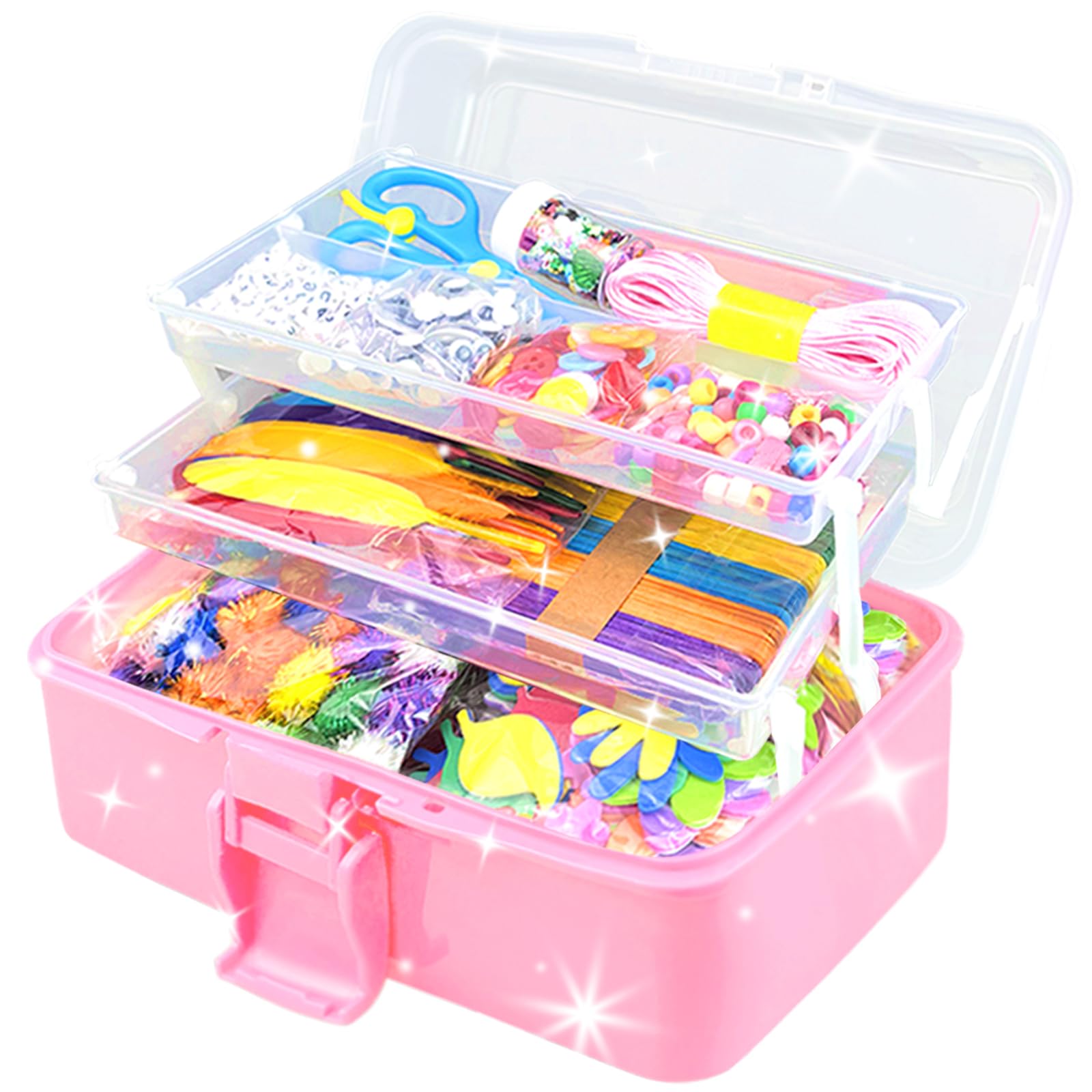 3000Pcs Arts and Crafts Supplies for Kids Crafts for Girls 8-12 Craft Kit with Pipe Cleaners Beads Crafts for Kids DIY School Supplies Set Crafting Box for Girls Boys Age 4-6, 6-8, 8-12 years Gifts