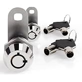 5/8" Tubular Cam Locks (90&deg; Chrome, 2-Pack) RV Toolbox Cabinet Replacement | Admiral Locks | Key Removable in Locked and Unlocked Positions | Fits US General Toolboxes | Camper RV Storage Compartments