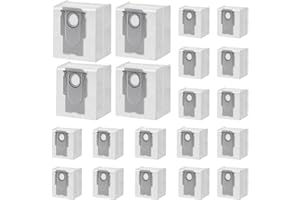 PMOSATA 20 Packs Q8 Q7 Q5 Bag Replacement for roborock Q5 Q5+ Q7 Q7+ Q7 Max Q7 Max+ Q8 Max+ S7 MaxV Ultra S8+ S8 Pro Ultra Robot Vacuum Cleaner,Q5 bags:3L Large Capacity Disposable Bag Replacement
