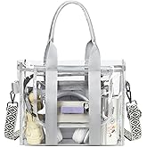 getgto Clear Bags for Women Tote Bag, Crossbody Bag, Stadium Approved Clear Purse for Sports Events, Concert, Work & Beach