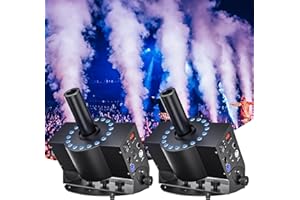 KIINSEHTOQ CO2 Jet Machine 300W CO2 Cannon with RGB Lights, Professional DMX CO2 Blaster Jet Air Column, LED Stage Effects Machine for DJ, Wedding, Party, Festival (2pcs)