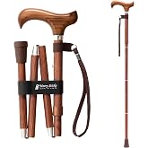 Merry Sticks Foldable Walking Cane for Women and Men, Adjustable, Sen Wood | Collapsible Lightweight Folding Walking Stick for Seniors, Adjustable Height, Canes for Stability, Ergonomic Handle