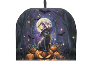Qehuruxo Halloween Cat Pumpkin Teapot Cozies Tea Pot Covers Dust Proof Insulated Teapot Cover Keep Teapot Insulation Cover Home Kitchen Accessories for Hotel Restaurant Tea Party Table Decorative
