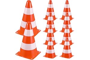 SKISUNO 10pcs Orange Football Practice Cones for Soccer Training, Soft Small Agility Markers for Outdoor