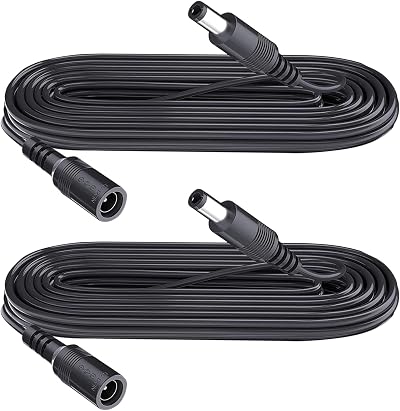 Security-01 2 Pack 2m DC Extension Cable 5.5x2.1mm 5V-24V for CCTV IR Printer
