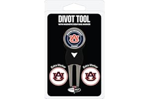 Team Golf NCAA Auburn University Tigers Divot Tool Pack With 3 Golf Ball Markers Divot Tool with 3 Golf Ball Markers Pack, Markers are Removable Magnetic Double-Sided Enamel