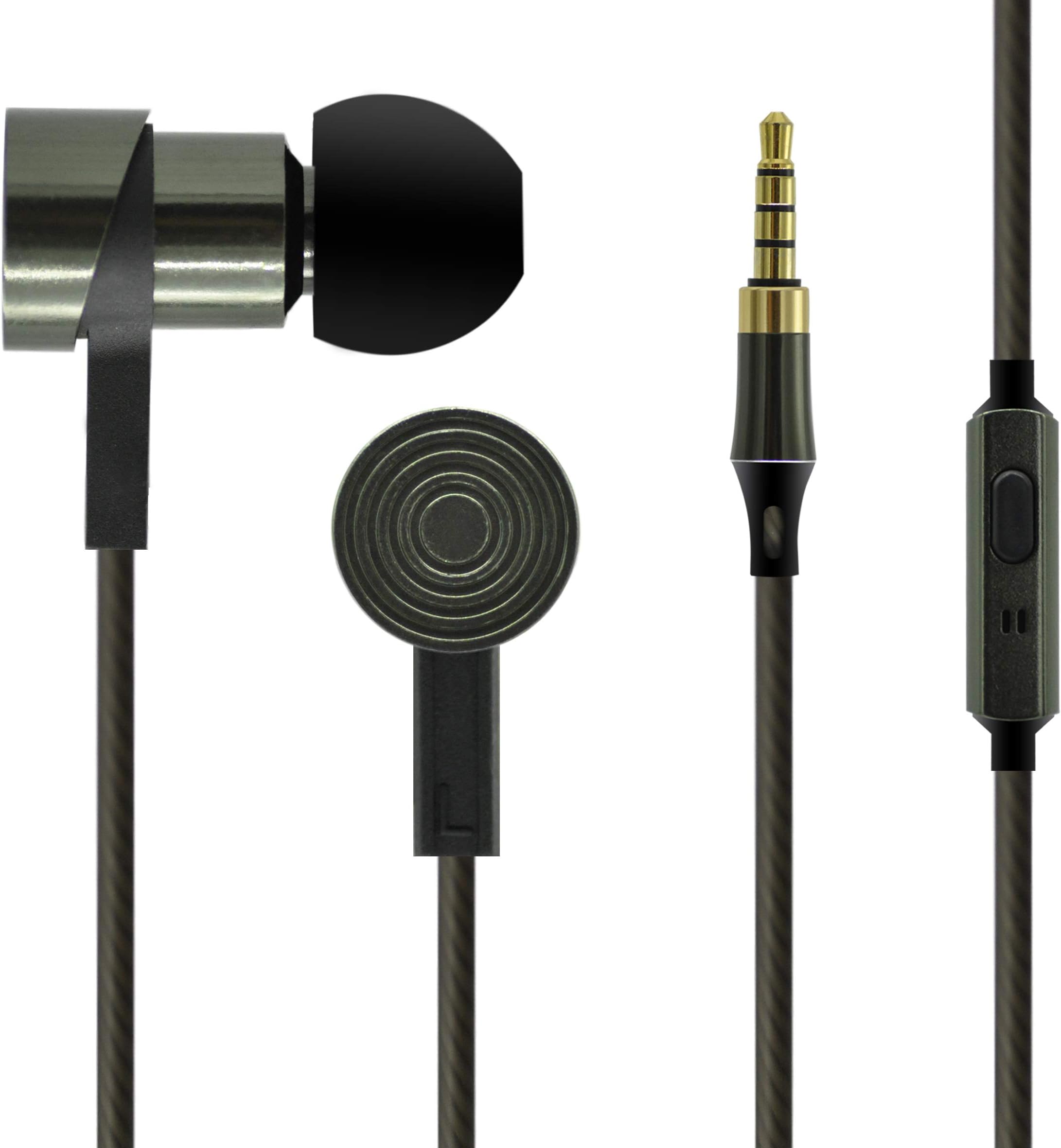 UBSOUND Magister - Premium HD aluminium In-Ear Earphones (IEM) - Remote control with Microphone - Standard 3.5mm jack - Lightweight - Rubber wrapped tangle-free braided wire - 2 year warranty - Dark grey - IEMs for smartphones, iPhone, Galaxy, PC, Game, iPod, iPad, tablets, MP3 players, DAP, DAC and portable gaming consoles. Gift ideas. High-end wired Cans.