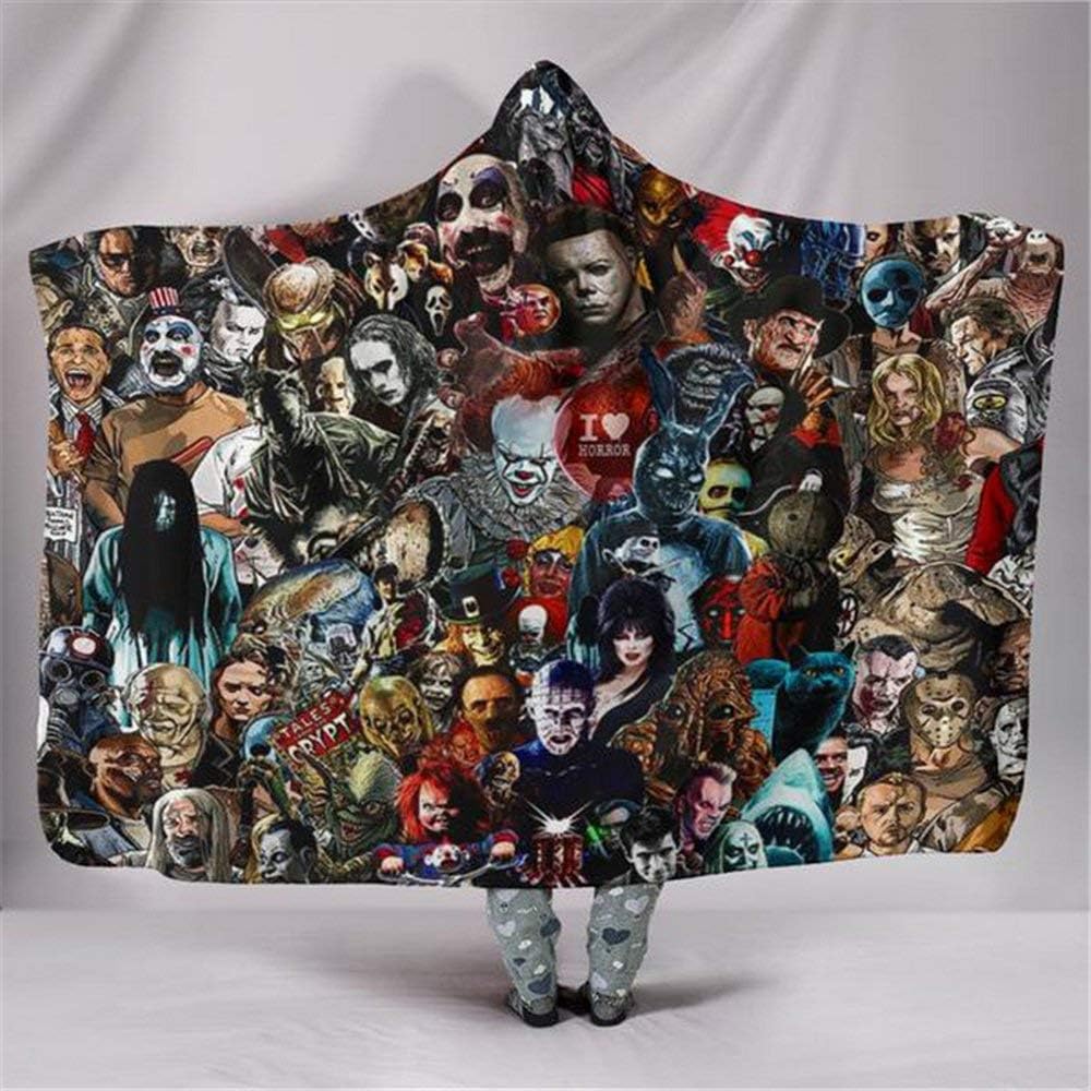 Novelty Hooded Blanket Horror Movies Watching Protecting Blankets Mysterious Gost Blanket Game Play Tricks Blanket Set 130150CM