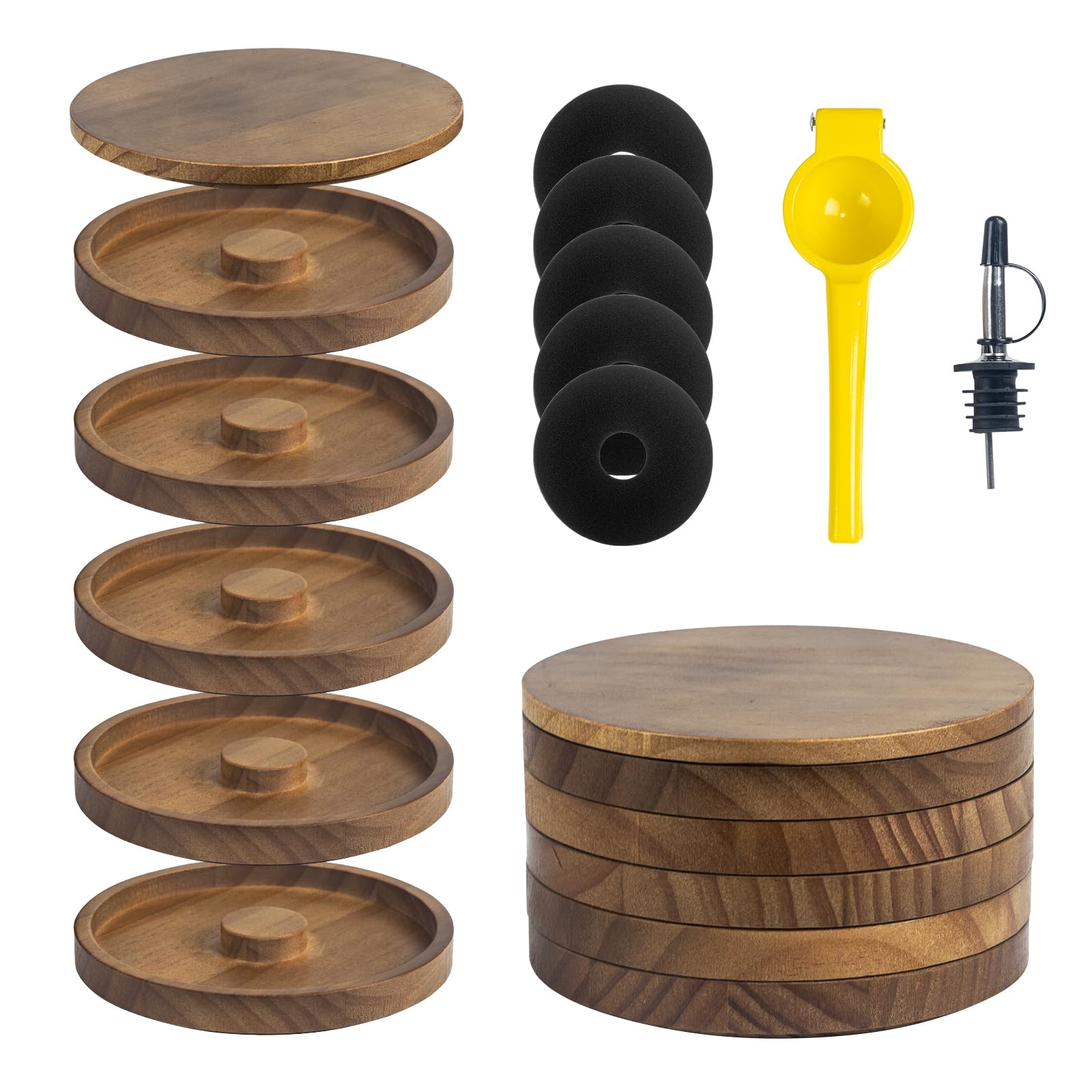 Photo 1 of 1 Pack 5-Tier Margarita Salt Rimmer Set for Cocktails,Includes 1 Liquor Pourer and 1 Lemon Squeezer,Bartender Accessories & Home Bar Gifts,Complete Margarita Kit for Bartenders,Home Bar,Parties