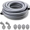 DWALE Liquid-Tight Conduit and Connector Kit,Flexible Non Metallic Liquid Tight Electrical Conduit,1-1/4inch100ft Electrical Conduit Kit,with4 Straight and2 Angle Fittings Included,1-1.4 in. Dia