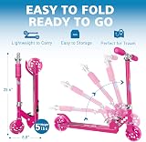 BELEEV Kids Scooter 2-Wheel Folding Height Adjustable 3 Levels Hot Pink view 4