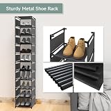 isightguard Narrow Shoe Rack 10 Tier Tall Slim Space Saving Organizer view 4