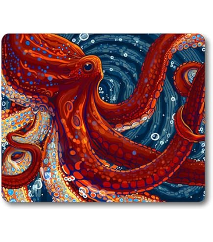 Art Plates Deer Design Mouse Pad - Non-Slip Rubber Base 9.25x7.75 Inches