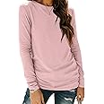 AUTOMET Womens Long Sleeve Round Neck Shirts Basic Tee Fall Tops Outfits Clothes 2025