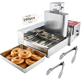 VEVOR Commercial Automatic Donuts Machine, 4 Rows Donuts Making Equipment, 240 pcs/hour Electric High Power Doughnut Maker, Stainless Steel Frying Auto Fryer, with Intelligent Control