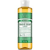 Dr. Bronner's Pure-Castile Magic Soap Liquid (Almond, 16 Ounce) - Made with Regenerative Organic Certified Oils, 18-in-1 Uses: Face, Body, Hair, Laundry, Pets and Dishes, Concentrated, Vegan, Non-GMO