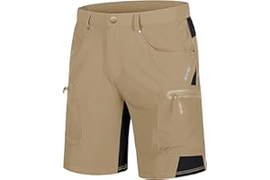 TACVASEN Men's Hiking Cargo Shorts 10" with Zipper Pockets Quick Dry Casual Stretch Golf Work Short Outdoor Summer