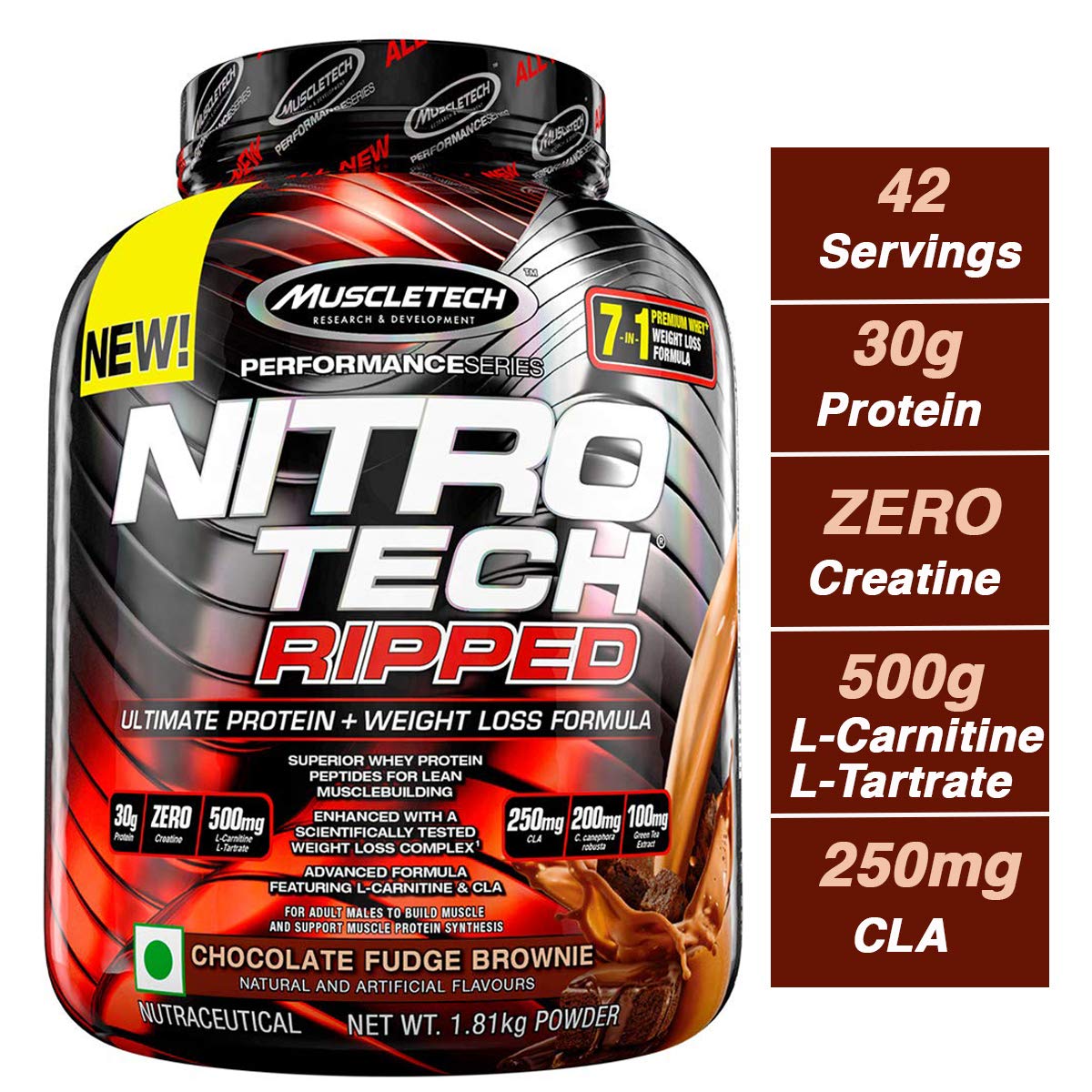 MuscleTech Nitro Tech Ripped Ultra Clean Whey Protein Isolate Powder 4