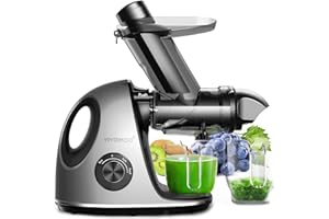 Juicer Machines, Cold Press Juicer Machines 3 inches Wide Chute, Vividmoo Slow Masticating Juicer, Celery Juicers with Reverse Function & Quiet Motor, High Yield Juice Extractor with Handle