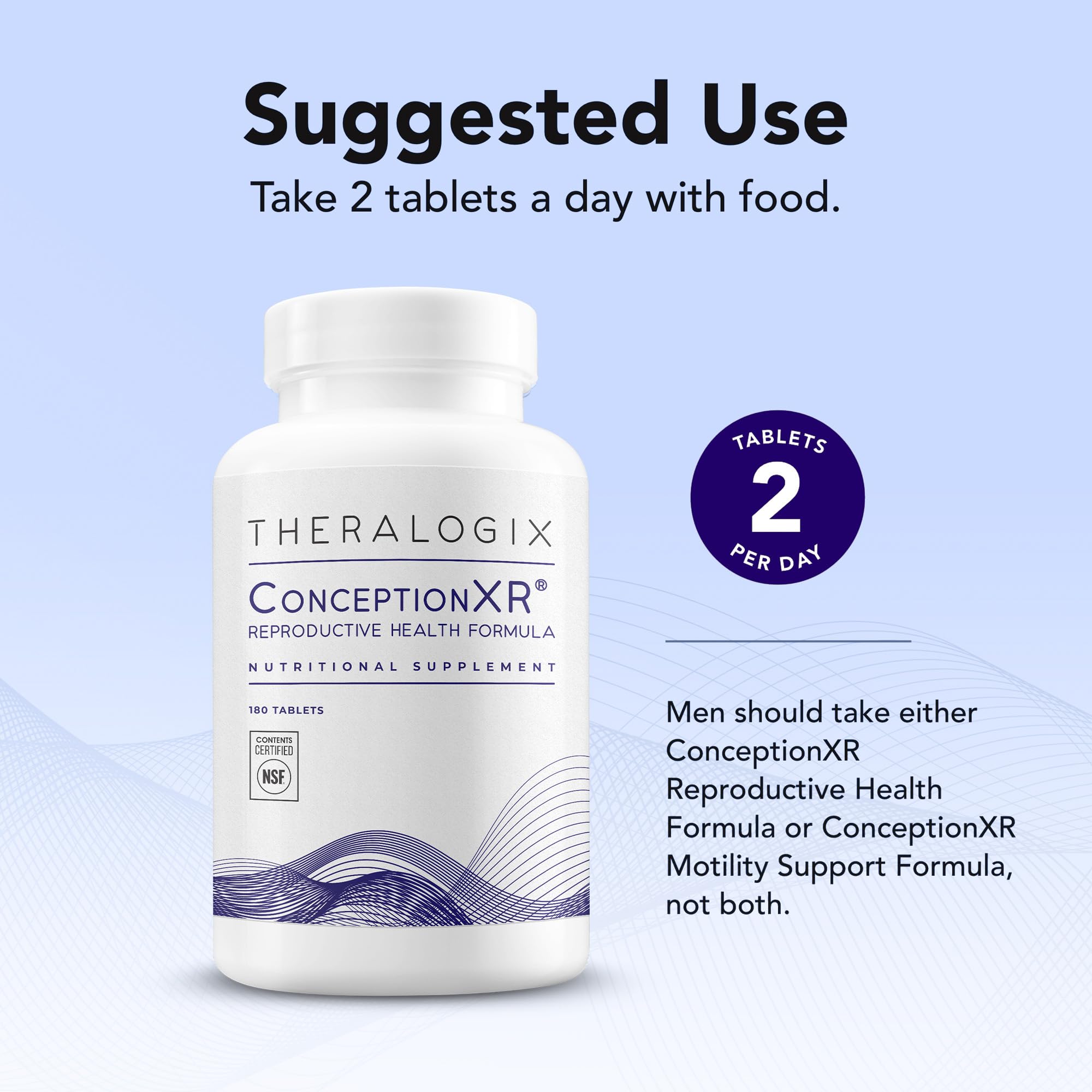 Theralogix ConceptionXR Reproductive Health For Men, Men's Preconception Vitamins for Fertility Support, Male Fertility Supplements for Sperm Health, NSF Certified - 180 Tabs (90-Day Supply), Unflavor