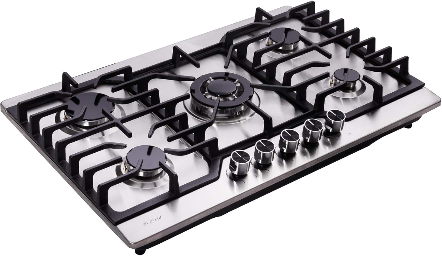 Hotfield 30 Inch Gas Cooktop GH5278-05 Stainless Steel 5 Burners Stovetop Dual Fuel Gas Hob NG/LPG Convertible Gas Cooktop Stainless Steel