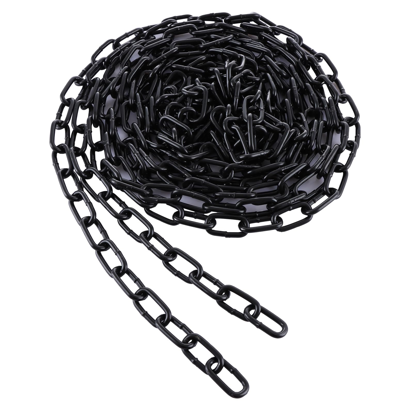 YAYODS 9m Heavy-Duty Black Carbon Steel Chain Link - 4mm Galvanized Welded for Fences, Gates, Garage Doors, Hanging Plants, Bicycle Security