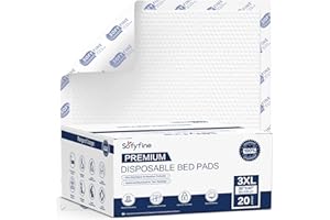 SOFYFINE 150 Gram Heavy Duty Chucks 40"x36" Disposable Tear Resistant Adult Incontinence Bed Pads,3XL Extra Large Thicken Puppy Pee Pad,10X Super Absorbency 360 Lb Transfer[20 Pads]
