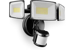 Onforu 100W LED Motion Sensor Outdoor Lights, Dusk to Dawn Flood Light Outdoor Motion Sensor, Hardwired Security Lights Floodlights Outside 11000LM 6500K Daylight IP65 Waterproof (Black)