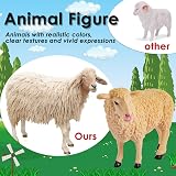 BUYGER Kids Farm Animals Toys Set with Fence, Large and Mini Figurines for 3+ view 3