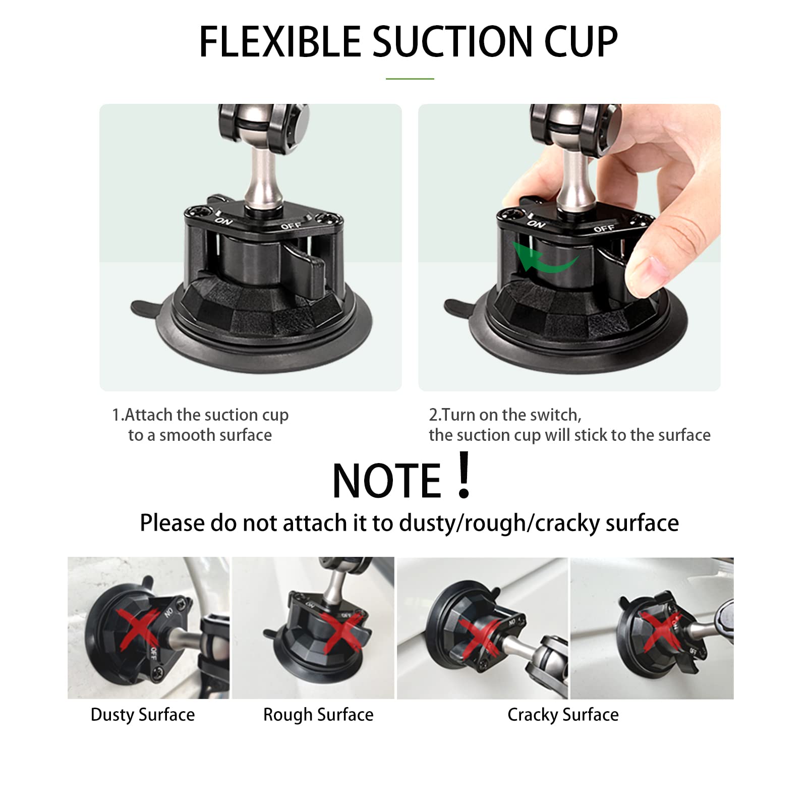leepiya Car Phone Mount Video Recording Universal Magic Arm Suction Car Phone Holder Mount Windshield Window Glass Dashboard Vlog Shooting Car Phone Mount for All Smartphones & Cars