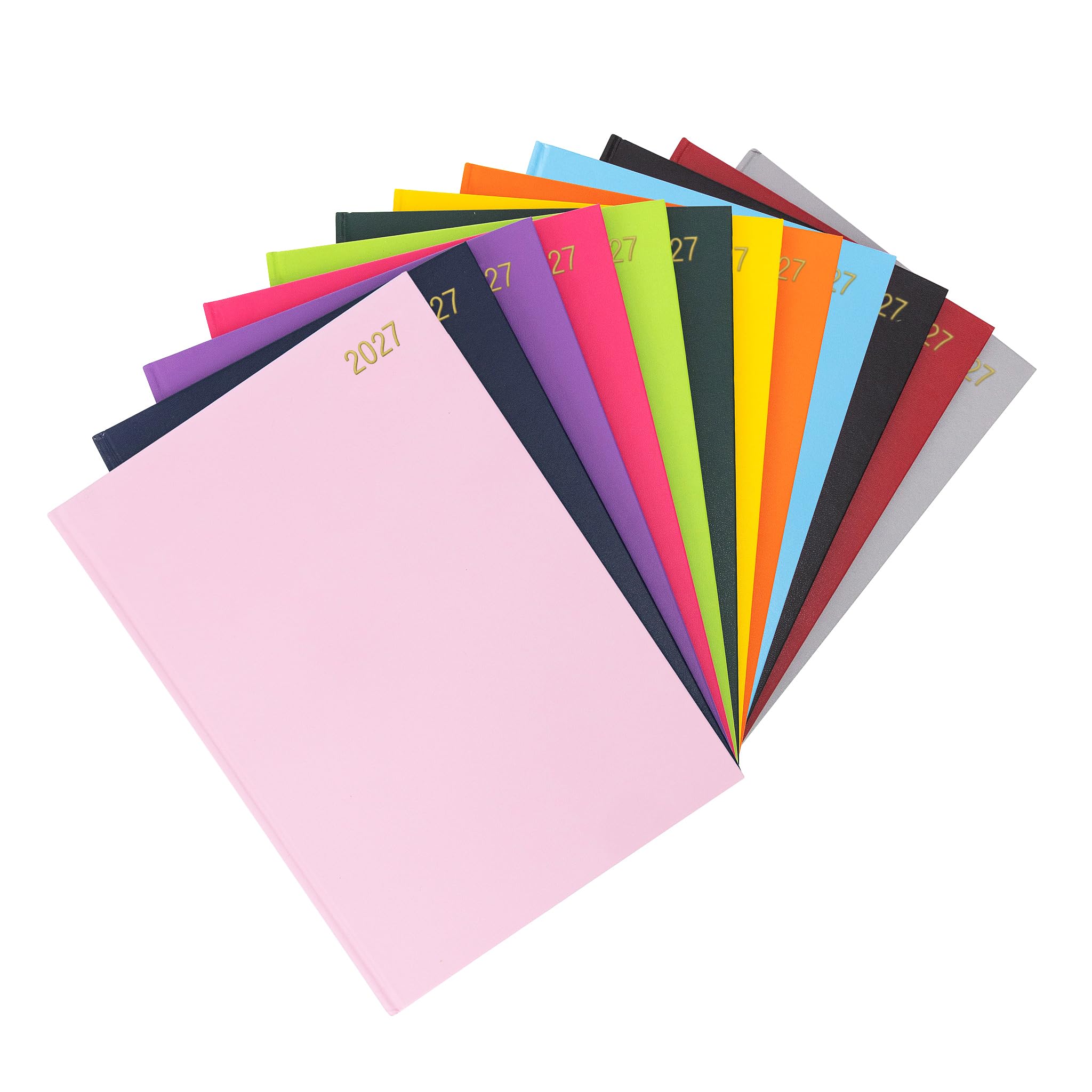 evelay 2027 Diary A4 A5 Page a Day - Hardback Planner Organiser Journal with 70gsm Paper & Ribbon Marker - Ideal for Work, School & Personal Planning (A4, Pink)