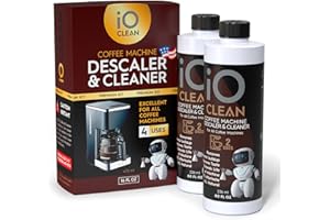 iO CLEAN Descaling Solution for All Coffee Machines – 16oz - 4 Uses – Cleaner & Descaler for Keurig, DeLonghi, Nespresso, Breville, Gaggia, Philips Saeco and Other Makers – Remove Buildup of Minerals