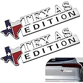 Arwrilt 2 PCS Texas Edition Emblem, 3D Metal Texas Badge Car Decals, State Flag Logo Stickers, Car Body Emblem Modification A