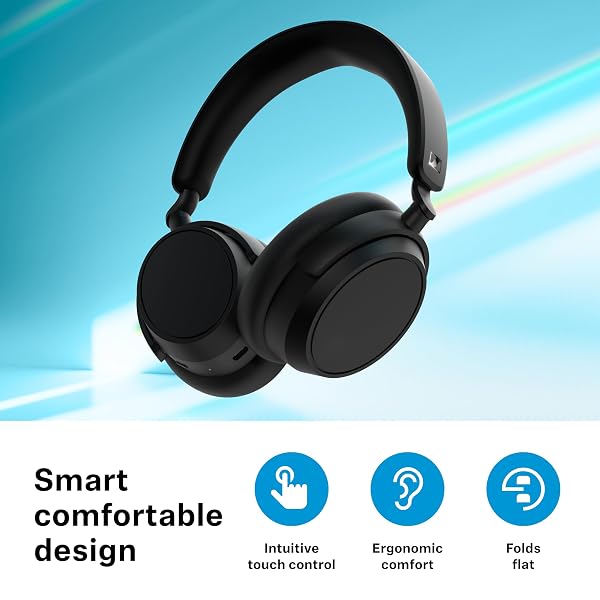 SENNHEISER ACCENTUM PLUS WIRELESS BLUETOOTH HEADPHONES NOISE CANCELLING – QUICK-CHARGE FEATURE, 50-HR BATTERY PLAYTIME, ADAPTIVE HYBRID ANC, BLUETOOTH OVER EAR HEADPHONES FOR TRAVELING, SCHOOL, WHITE