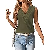APOOU Womens Tank Tops Sleeveless Layers V Neck Shirts Casual Summer Vest Chiffon Blouses Clothes