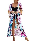 ZSWDXX Women Tie Dye Kimono Cardaigan Loose