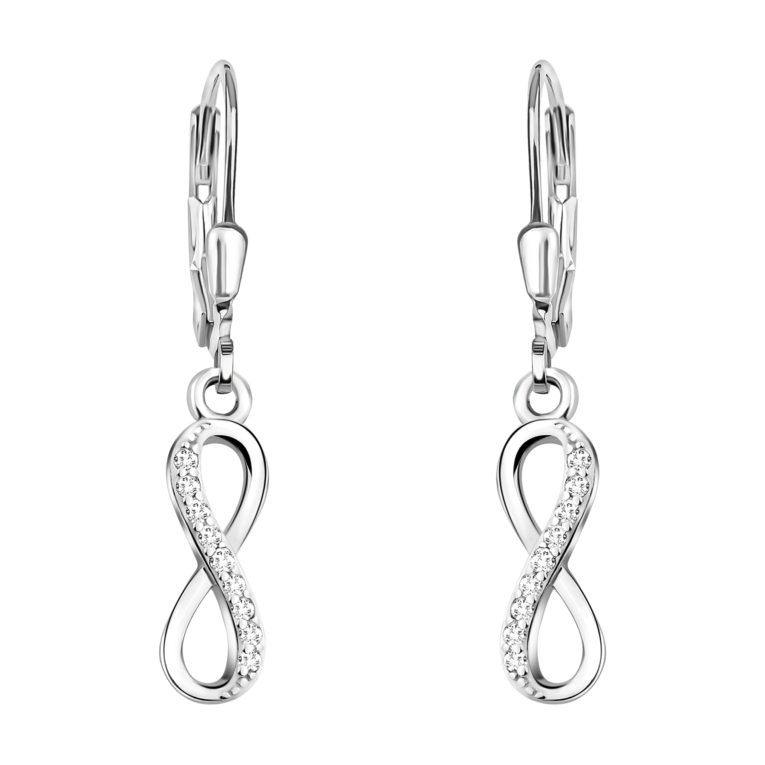 SOFIA MILANI - Women's Earrings 925 Silver - with Zirconia Stones - Infinity Dangle Earrings - 20472